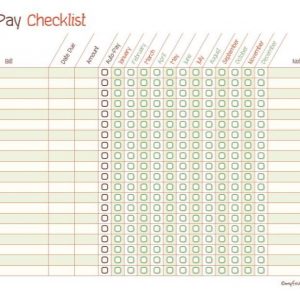 BILL PAY CHECKLISTS