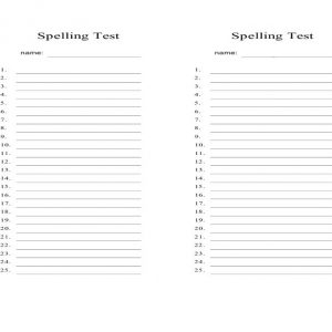 SPELLING TEST TEMPLATES