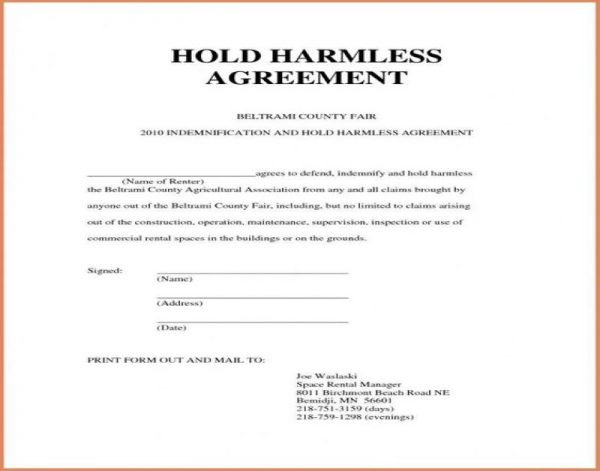 Hold Harnless Agreement-Order