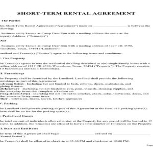 short term rental agreements
