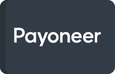Payoneer | Rayness Analytica I Professional Services Marketplace Payoneer logo displayed on a dark blue rounded rectangle background.